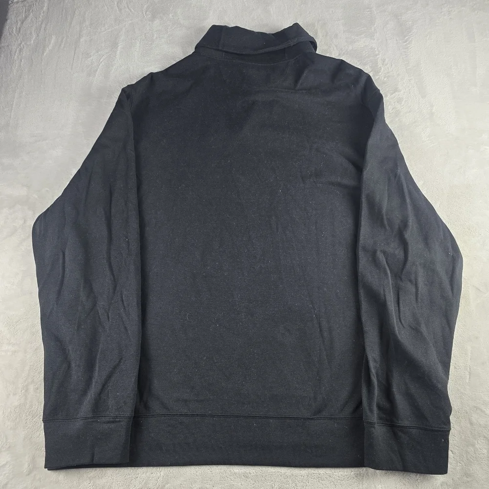 Polo Ralph Lauren 2 Button Mock Neck Long Sleeve Black Sweater Mens 2XL